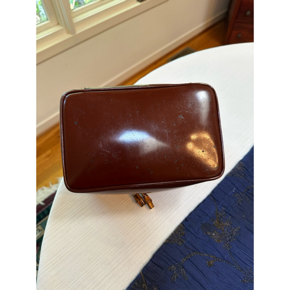 Gucci Brown Patent Leather Vanity Case w/Bamboo Accents - Picture 11 of 13